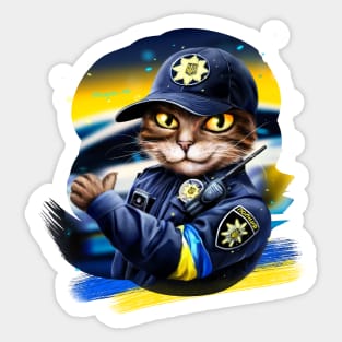 Ukrainian Cat Policeman Sticker